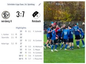 Reisbach schockt den Tabellenführer – 7:3 Sieg bei der SV Elversberg 2
